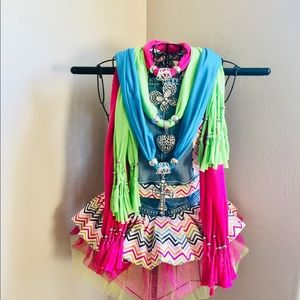 Set of 3 Jewelry scarves (pink,green,blue)